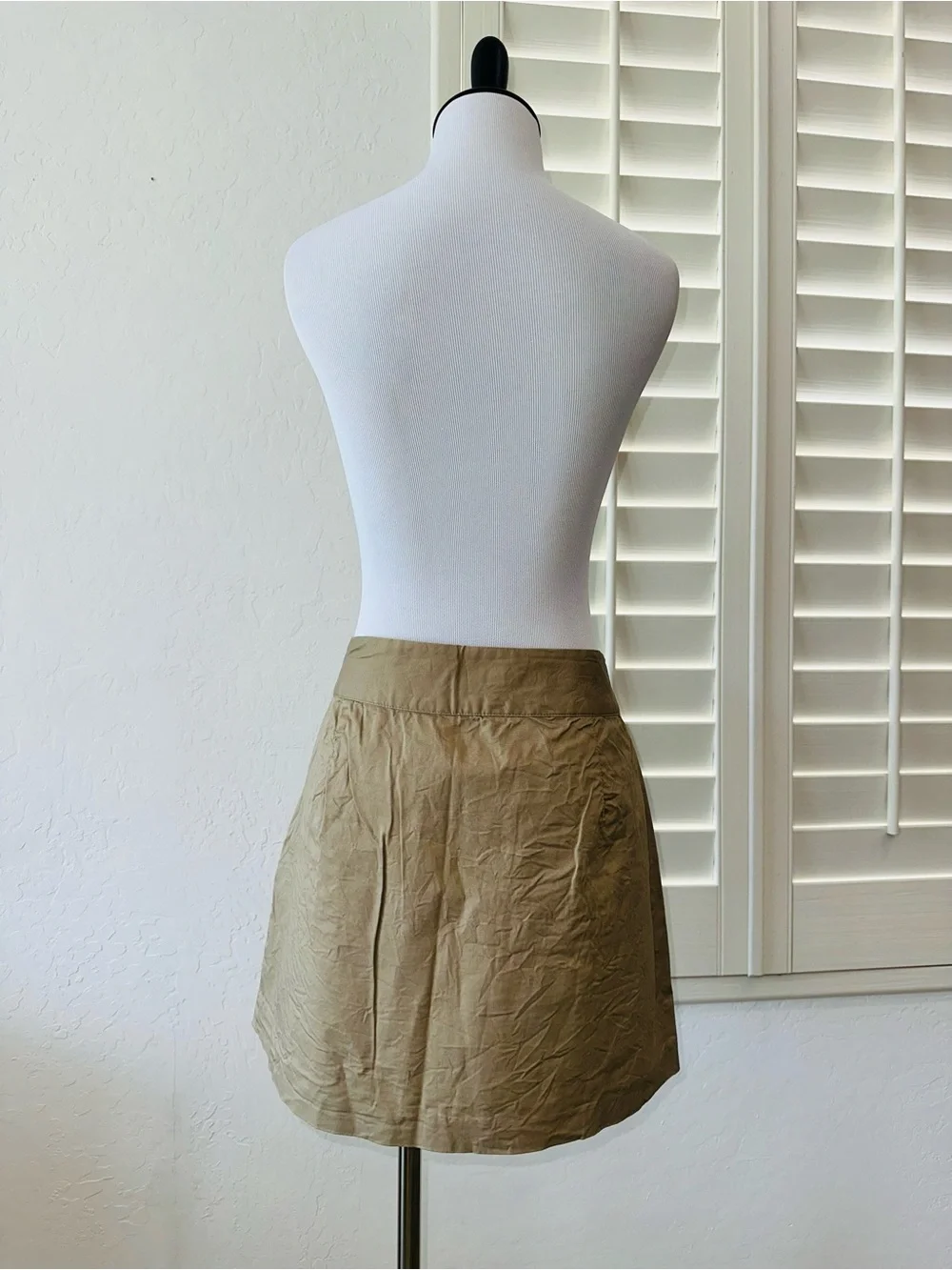 MICHAEL KORS 14~KHAKI UTILITY CARGO MINI SKIRT~FRONT FLAP POCKETS GOLD DETAILS